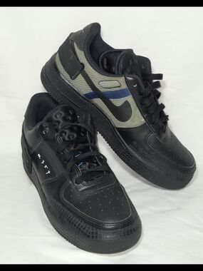 Nike Air Force 1 Type Black Photo Blue Sneakers Size 6.5Y / 8 Women's BQ4793-002